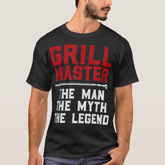 Grill Master the man the Myth the Legend manger T-shirt (Voorkant)