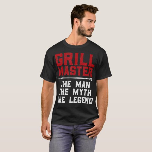 Grill Master the man the Myth the Legend manger T-shirt (Voorkant volledig)