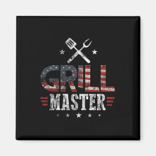 Grill Master Usa Vlag Patriottische Barbeque Bbq 4 Magneet