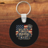 Grill Master Vader Bbq Team Vaderdag Zomer Sleutelhanger (Voorkant)