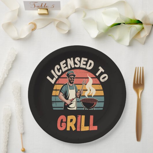 Grill Master Vader Papieren Bordje (Huwelijk)