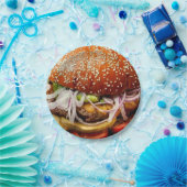 Grill Master vaderdag hamburger cheeseburger Papieren Bordje (Feest)