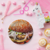 Grill Master vaderdag hamburger cheeseburger Papieren Bordje (Feest)