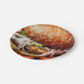 Grill Master vaderdag hamburger cheeseburger Papieren Bordje (Gekanteld)