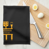 Grill Master vaders dag aangepaste oranje tekst Theedoek (Quarter Fold)