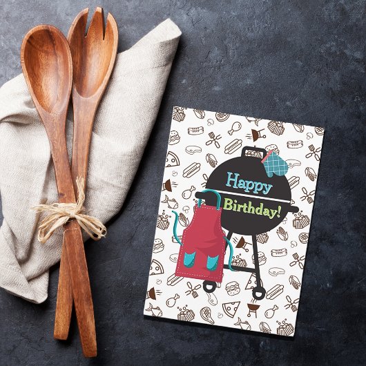 Grill Master Verjaardag Kaart met Leuke BBQ Thema