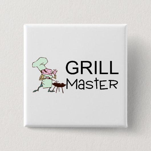 Grill Master Vierkante Button 5,1 Cm (Voorkant)