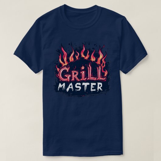 Grill Master Vlammende Barbecue Typography T-shirt (Design voorkant)