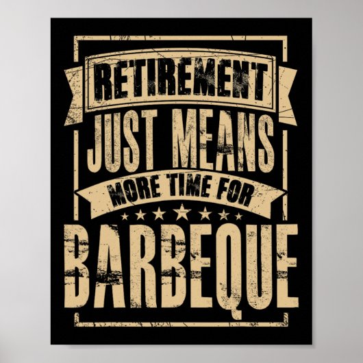Grill Master Vleesroker BBQ Barbecue Gepensioneerd Poster (Voorkant)