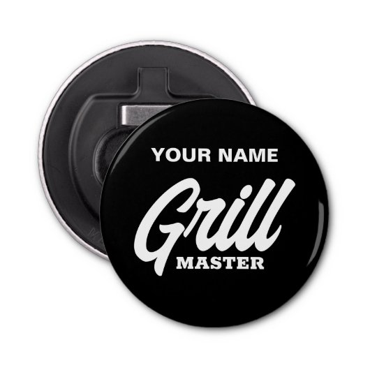 Grill Masterflesopener cadeau voor BBQ chef-kok Button Flesopener (Voorkant)