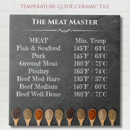 Grill Master's Temperatuur Grafiek Keramische Tege Tegeltje