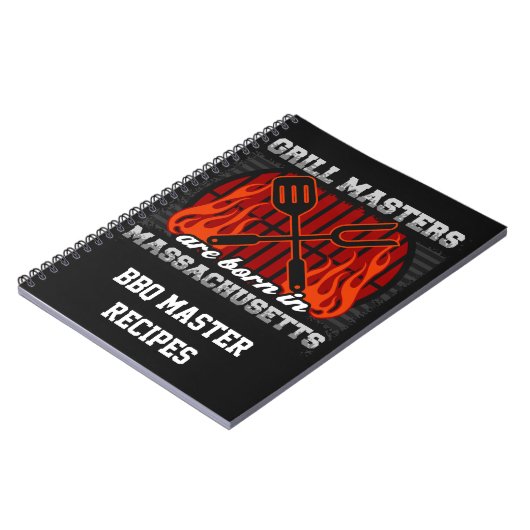 Grill Masters zijn geboren in Massachusetts Recept Notitieboek (Linkerzijde)