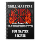 Grill Masters zijn geboren in Massachusetts Recept Notitieboek (Voorkant)