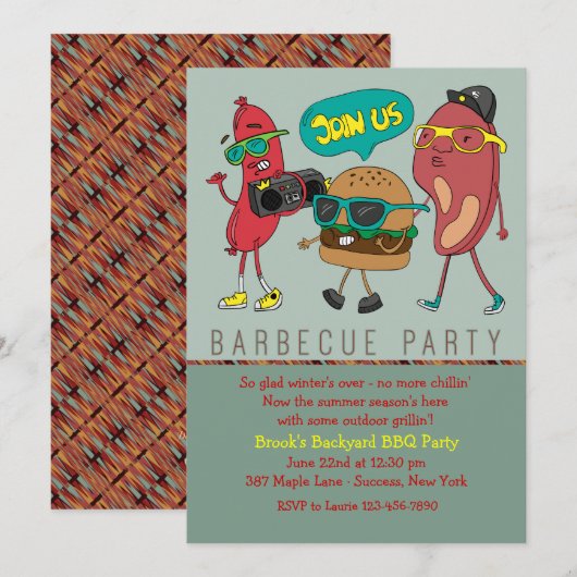 Grill Mates Barbecue Invitation Kaart (Voorkant / Achterkant)