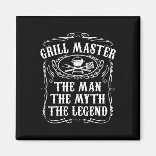 Grill Meester De Man De Mythe Legende Grappig Bbq Magneet