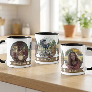 Grill Meester en Koffie Papa Vaderdag foto Mok