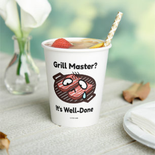 Grill Meester Goed Gedaan Grappig BBQ Vader Cadeau Papieren Bekers