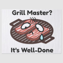 Grill Meester Goed Gedoen Grappig BBQ Vader Cadeau Tissuepapier