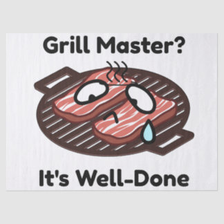 Grill Meester Goed Gedoen Grappig BBQ Vader Cadeau Tissuepapier
