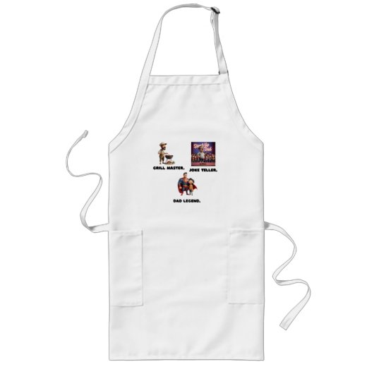 Grill Meester. Grappenmaker. Legendarische Papa. Lang Schort (Voorkant)