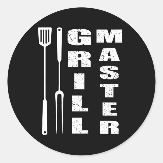 Grill-meester Ronde Sticker (Voorkant)