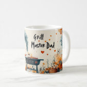 Grill Meester Vader Leuke Vaderdag BBQ Cadeau Koffiemok (Voorkant rechts)