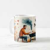 Grill Meester Vader Leuke Vaderdag BBQ Cadeau Koffiemok (Voorkant links)