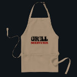 Grill meister apron | beige standaard schort<br><div class="desc">Grill meister apron for bbq kings. Barbeque cadeau voor mannen.</div>