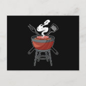 Grill met vleesvork en spatel briefkaart (Voorkant)