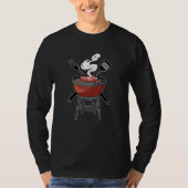 Grill met vleesvork en spatula t-shirt (Voorkant)