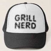 Grill Nerd funny trucker hat for BBQ chef Trucker Pet (Voorkant)