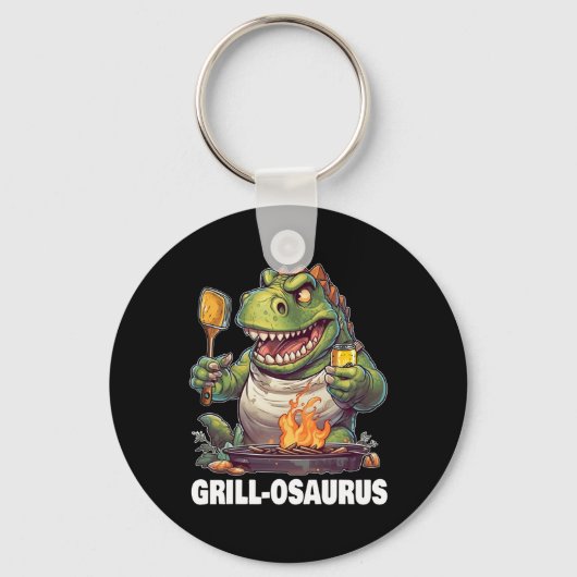 Grill-osaurus Rex Bbq Dinosaur Grappige Vaders&#; Sleutelhanger (Voorkant)