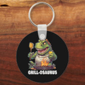 Grill-osaurus Rex Bbq Dinosaur Grappige Vaders&#; Sleutelhanger (Voorkant)