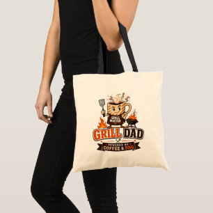 Grill Papa Aangedreven Door Koffie En BBQ Grappige Tote Bag