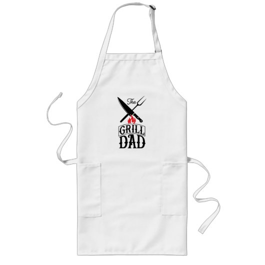 Grill Papa (aanpasbaar) Lang Schort (Voorkant)