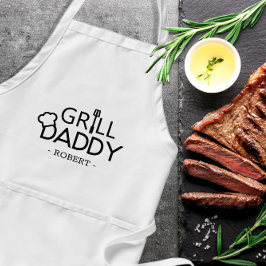 Grill Papa Gepersonaliseerde Vaderdag Gift Standaard Schort