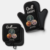 Grill papa Modern Oval 3 Fotopriester Dag Ovenwant & Pannenlap Set (Voorkant / Achterkant)