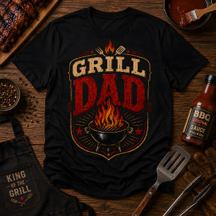 Grill Papa Vintage BBQ Retro vaderdag T-shirt