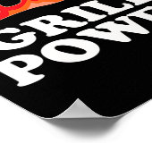 Grill Power - Grappig Barbeque BBQ Slogan Gezegde Poster (Hoek)