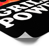 Grill Power - Grappig Barbeque BBQ Slogan Gezegde Poster (Hoek)
