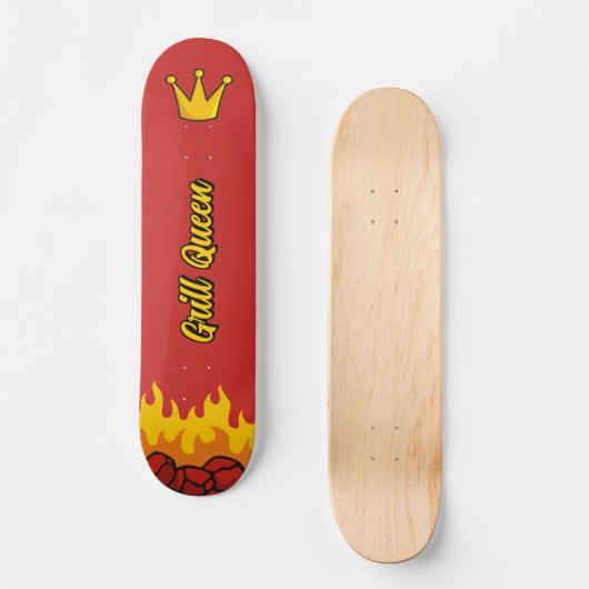 Grill Queen Crown Persoonlijk Skateboard (Voorkant)