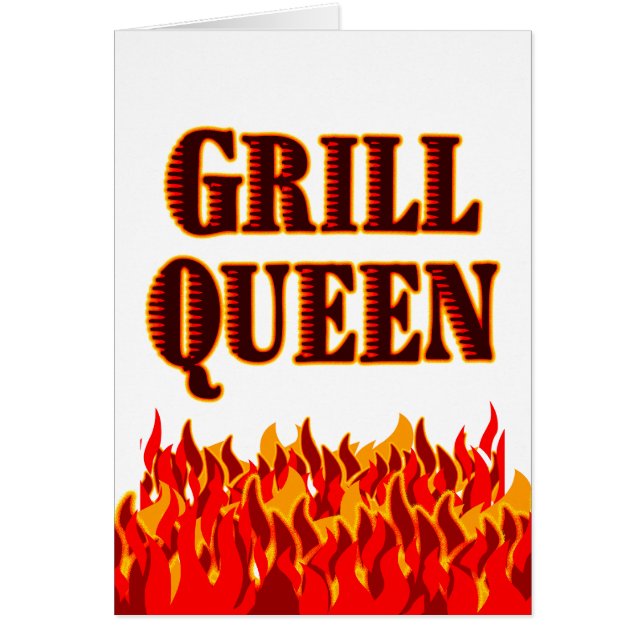 Grill Queen Funny BBQ Gezegde Kaart (Voorkant)