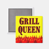 Grill Queen Funny BBQ Gezegde Magnet (Voorkant / Achterkant)