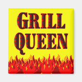 Grill Queen Funny BBQ Gezegde Magnet (Voorkant)
