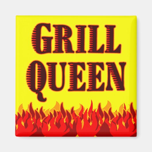 Grill Queen Funny BBQ Gezegde Magnet (Voorkant)