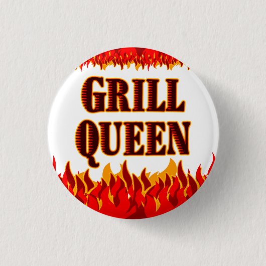 Grill Queen Funny BBQ Gezegde Ronde Button 3,2 Cm (Voorkant)
