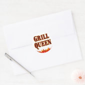 Grill Queen Funny BBQ Gezegde Ronde Sticker (Envelop)