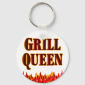 Grill Queen Funny BBQ Gezegde Sleutelhanger (Voorkant)