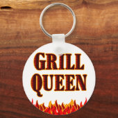 Grill Queen Funny BBQ Gezegde Sleutelhanger (Voorkant)