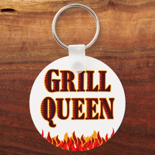 Grill Queen Funny BBQ Gezegde Sleutelhanger (Voorkant)